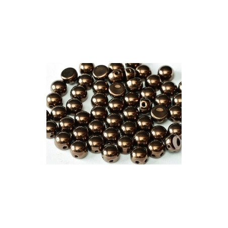 Perle Cabochon 2 trous Jet Bronze (x12) 
