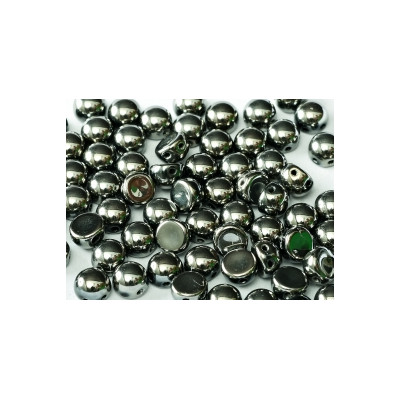Perle Cabochon 2 trous Jet Chrome Full (x12) Perle Cabochon 2 trous Jet Chrome Full (x12)