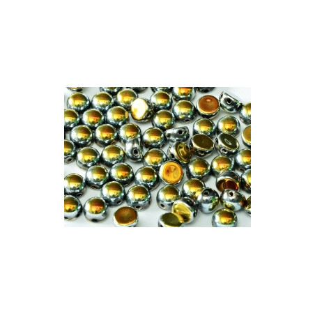 Perle Cabochon 2 trous Jet Marea Full (x12) 