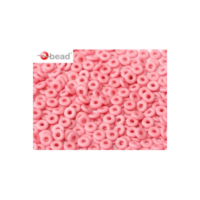 Perle en verre de Bohème O Bead® Opaque Coral Silk 4x2mm (X 5gr)