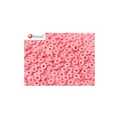Perle en verre de Bohème O Bead® Opaque Coral Silk 4x2mm (X 5gr)
