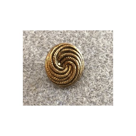 Bouton rond 14mm "Spirale" résine Dorée avec accroche (X1)