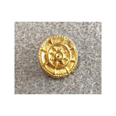Bouton rond 16mm "Marin" résine Dorée avec accroche (X1) Bouton rond 16mm "Marin" résine Dorée avec accroche (X1)
