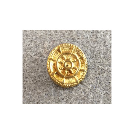 Bouton rond 16mm "Marin" résine Dorée avec accroche (X1) 
