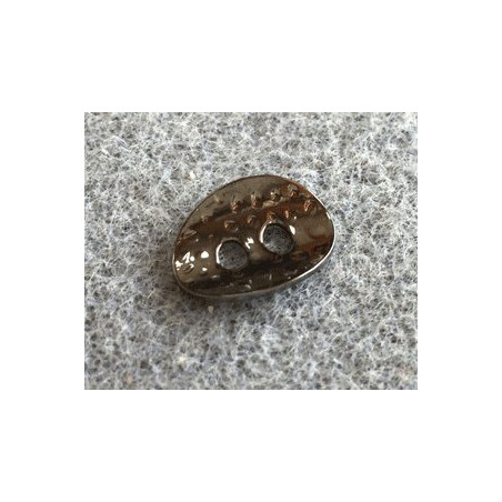 Bouton Métal Oval 14mm Point Noir (X1) 