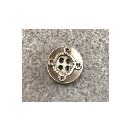 Bouton Rond 13mm Noir "Noeud" résine (X1) 