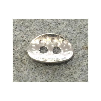 Bouton Métal Oval 14mm Point Vieil Argent (X1) 