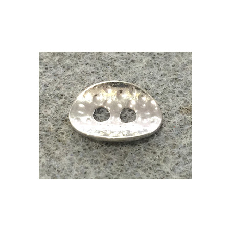 Bouton Métal Oval 14mm Point Vieil Argent (X1) 