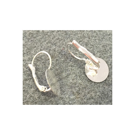 Boucle Dormeuse Plateau 12mm Argenté (X2)