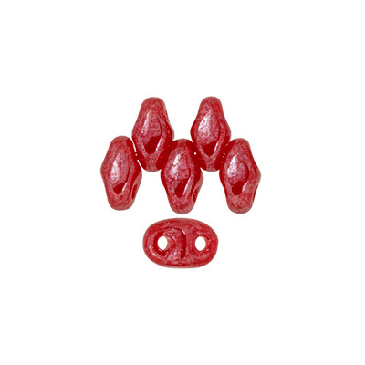 Perle SuperDuo® Mini Luster Opal Red 2X4mm (X10gr)
