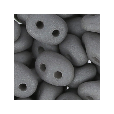 Perles Super Duo 2,5X5mm Grey Mat (x 10gr env) Perles Super Duo 2,5X5mm Grey Mat (x 10gr env)