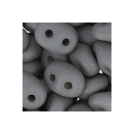Perles Super Duo 2,5X5mm Grey Mat (x 10gr env)