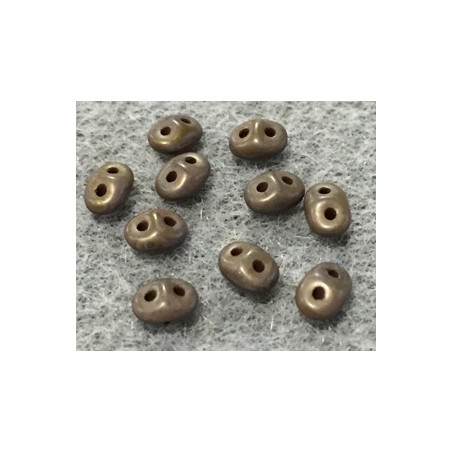 Perles Super Duo 2,5X5mm Dark Olivine Senegal Brown Purple Mat (x20gr env)