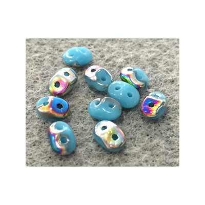 Perles Super Duo 2,5X5mm Turquoise Blue Vitrail (x20gr env) Perles Super Duo 2,5X5mm Turquoise Blue Vitrail (x20gr env)