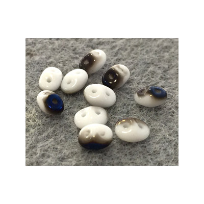 Perles Super Duo 2,5X5mm Opaque White Azuro (x10gr env) Perles Super Duo 2,5X5mm Opaque White Azuro (x10gr env)