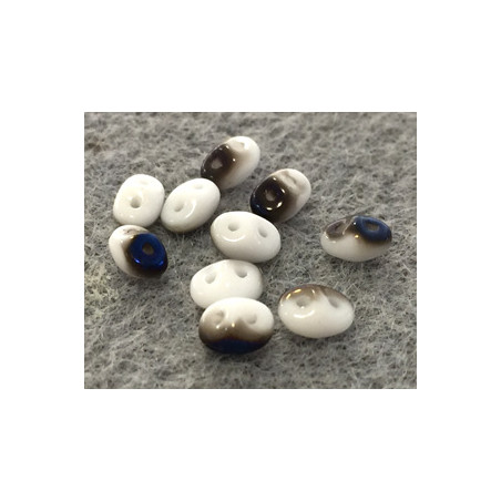 Perles Super Duo 2,5X5mm Opaque White Azuro (x10gr env)