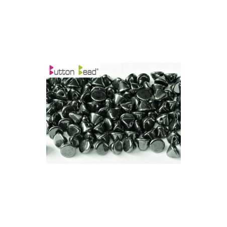 Perles Buttons 4mm Jet Hématite (x30)
