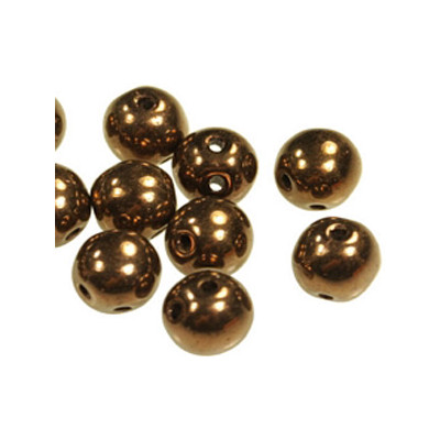 Perles RounDuo Jet Bronze 5mm (X20)