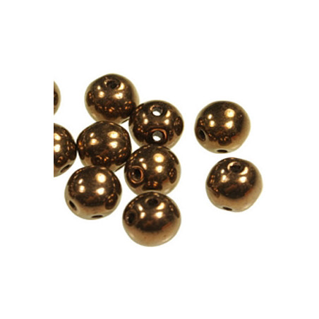 Perles RounDuo Jet Bronze 5mm (X20)