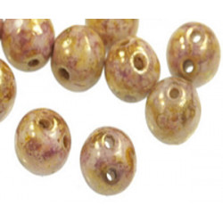 Perles RounDuo Lila Gold Luster 5mm (X20)
