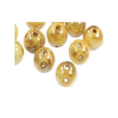 Perles RounDuo White Picasso 5mm (X20) Perles RounDuo White Picasso 5mm (X20)