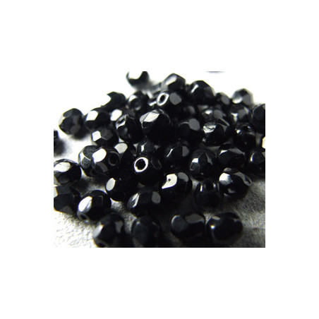 Facettes de Bohême 4mm Jet (x50)