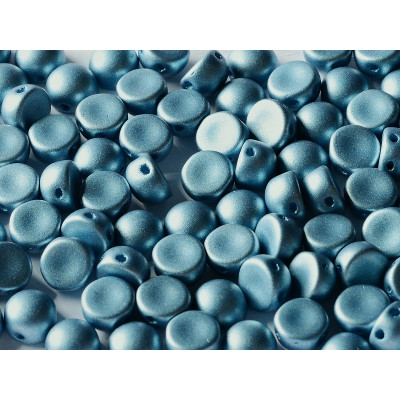 Perle Cabochon 2 trous Alabaster Blue (x12) 