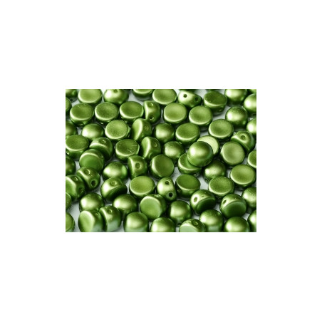 Perle Cabochon 2 trous Alabaster Pastel Olivine (x12) 