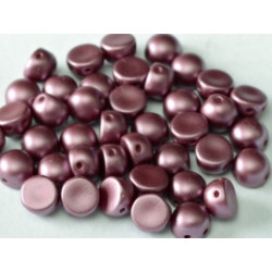 Perle Cabochon 2 trous Alabaster Pastel Burgundy (x12) 
