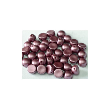 Perle Cabochon 2 trous Alabaster Pastel Burgundy (x12) 