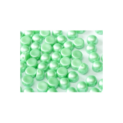 Perle Cabochon 2 trous Alabaster Pastel Light Green (x12)  