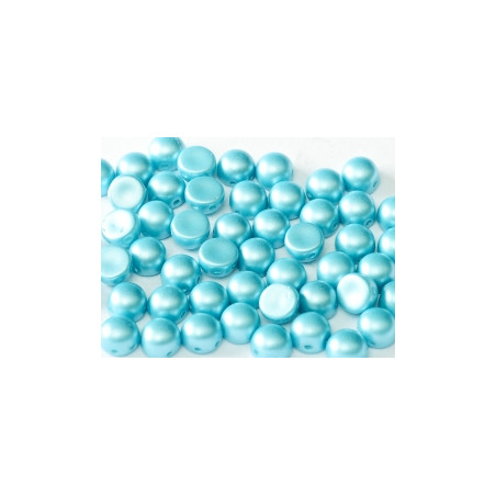 Perle Cabochon 2 trous Alabaster Pastel Aqua (x12)