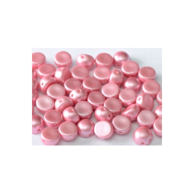 Perle Cabochon 2 trous Alabaster Pastel Rose (x12)   