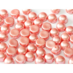 Perle Cabochon 2 trous Alabaster Pastel Light Coral (x12) 