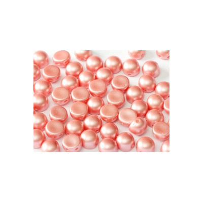 Perle Cabochon 2 trous Alabaster Pastel Light Coral (x12) 