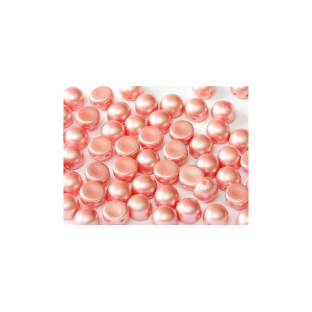 Perle Cabochon 2 trous Alabaster Pastel Light Coral (x12) 
