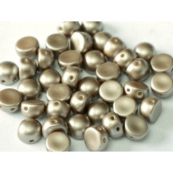 Perle Cabochon 2 trous Alabaster Pastel Light Brown (x12) 