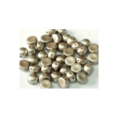 Perle Cabochon 2 trous Alabaster Pastel Light Brown (x12) 