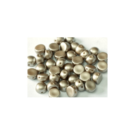 Perle Cabochon 2 trous Alabaster Pastel Light Brown (x12) 