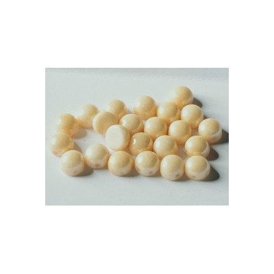 Perle Cabochon 2 trous Chalk White Champagne (x12)  