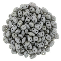 Perle SuperDuo® Mini Opaque Grey Luster 2X4mm (X10gr)