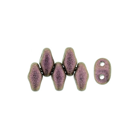 Perle SuperDuo® Mini Polychrome Pink Olive 2X4mm (x10gr)