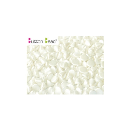 Perles Buttons 4mm Alabaster Pastel White (X30)
