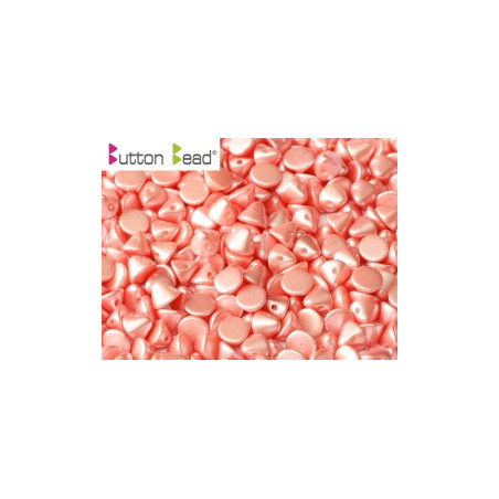 Perles Buttons 4mm Alabaster Pastel Light Corail (X30)