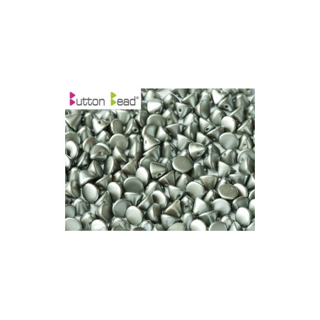 Perles Buttons 4mm Alabaster Pastel Light Grey (X30)