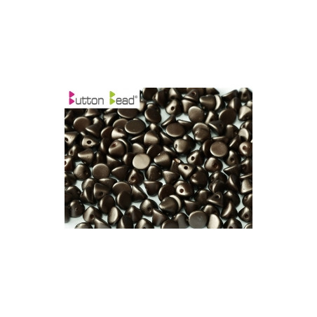 Perles Buttons 4mm Alabaster Pastel Dark Brown (X30)