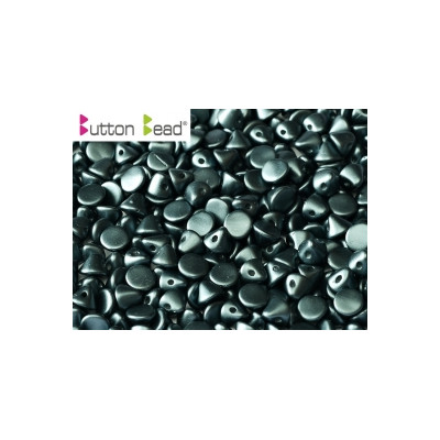 Perles Buttons 4mm Alabaster Pastel Dark Grey (X30) Perles Buttons 4mm Alabaster Pastel Dark Grey (X30)