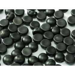 Perle Cabochon 2 trous Metallic Black (x12) 