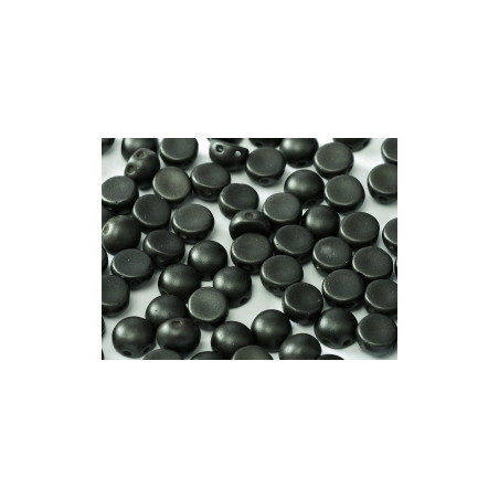 Perle Cabochon 2 trous Metallic Black (x12) 