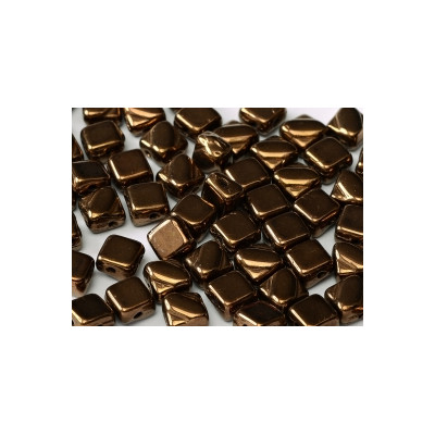 Perles Silky 6X6mm Jet Bronze  (X50)  